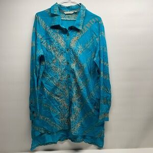 Soft surroundings womens tunic button down size xl